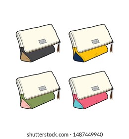 Folding Cosmetic canvas Bag- vector