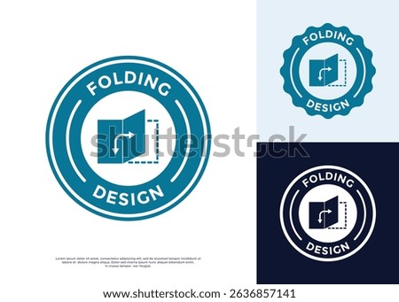 Folding design badge logo design. Suitable for business, technology and information