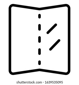 Folding display icon. Outline folding display vector icon for web design isolated on white background
