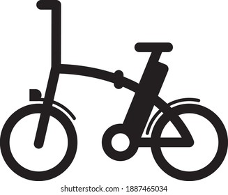 Folding e-bike electric bicycle simple vector icon 