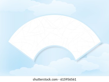 Folding fan and cloud.background material.