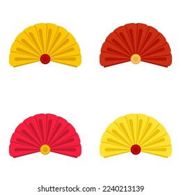 Folding Fan in flat style isolated