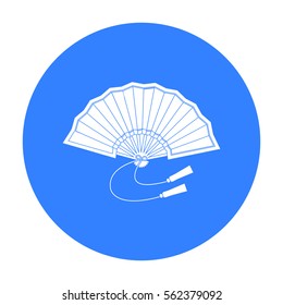 Folding fan icon in black style isolated on white background. Japan symbol stock vector illustration.