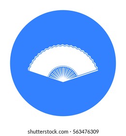 Folding fan icon in black style isolated on white background. Theater symbol stock vector illustration