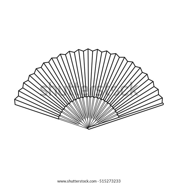 Folding Fan Icon Outline Style Isolated Stock Vector (royalty Free 