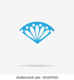Folding fan icon. Vector concept illustration for design.