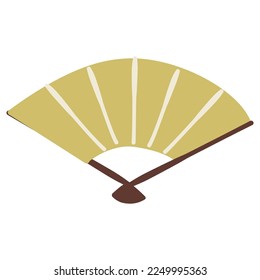 Icono del ventilador plegable, ilustración dibujada a mano vectorial.