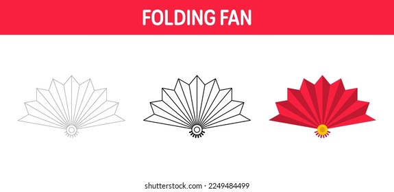 Hoja de cálculo de seguimiento y coloreado del ventilador plegable para niños