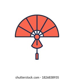 Folding Fan vector icon symbol isolated on white background