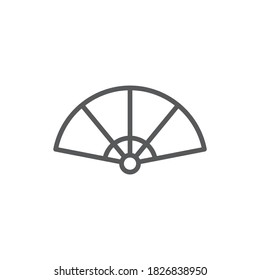Folding Fan vector icon symbol isolated on white background