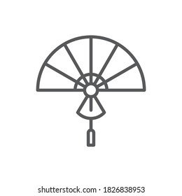 Folding Fan vector icon symbol isolated on white background