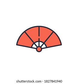 Folding Fan vector icon symbol isolated on white background
