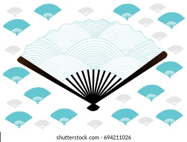 Folding fans - Illustration,Asia, Japan,Japanese Culture,Hand Fan, Circle, Painted Image, Personal Accessory, China - East Asia