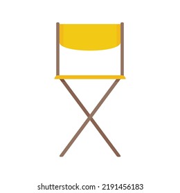 Folding fishing chair icon. Flat illustration of folding fishing chair vector icon isolated on white background