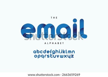 folding font rounded bold font of blue gradient glow ribbon letters set business futuristic logo design template abstract vector elements for corporate identity emblem label or icon folding font color
