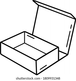 Caja de papel plegable de embalaje de regalo. Icono de contorno del vector.