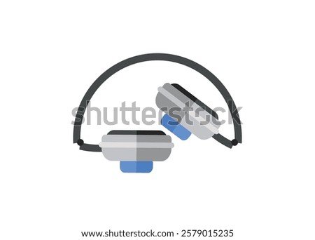 Folding headphone. Simple flat illustration