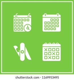 folding icon. 4 folding vector set. calendar and multitool icons for web and design about folding theme