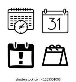 folding icons set with calendar vector set