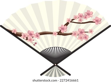 Folding Japanese Fan Vector Design illustration