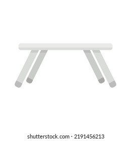 Das Kindertisch-Symbol falten. Flache Illustration von Klappenkarten, Tabelle, Vektorsymbol einzeln auf weißem Hintergrund
