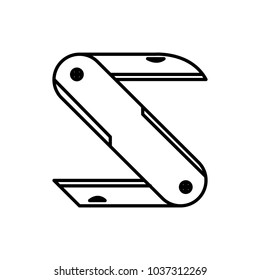 Folding Knife Adventure Thin Line Icon Design