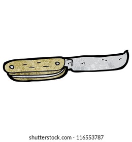 caricatura de cuchillo plegable