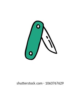 folding knife doodle icon