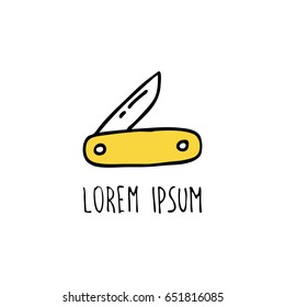 folding knife doodle icon