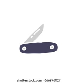 folding knife doodle icon