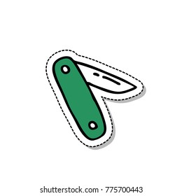 folding knife doodle icon