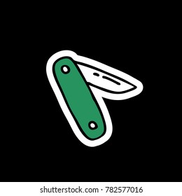 folding knife doodle icon