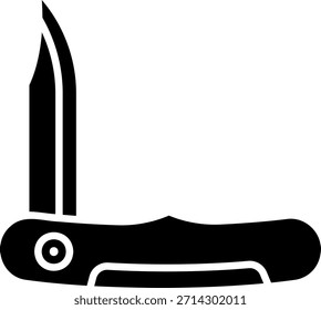 Folding Knife Glyph Icon Vector
