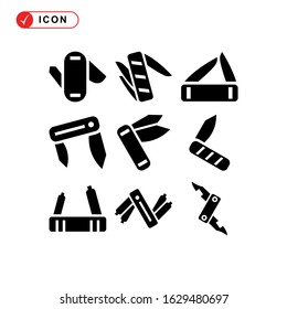 folding knife icon or logo isolated sign symbol vector illustration - Collection of high quality black style vector icons
