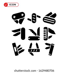folding knife icon or logo isolated sign symbol vector illustration - Collection of high quality black style vector icons
