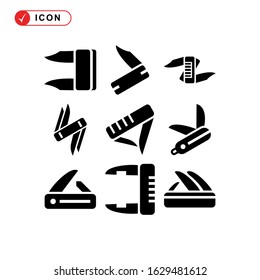 folding knife icon or logo isolated sign symbol vector illustration - Collection of high quality black style vector icons
