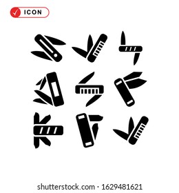 folding knife icon or logo isolated sign symbol vector illustration - Collection of high quality black style vector icons
