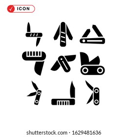 folding knife icon or logo isolated sign symbol vector illustration - Collection of high quality black style vector icons

