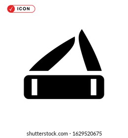 folding knife icon or logo isolated sign symbol vector illustration - high quality black style vector icons

