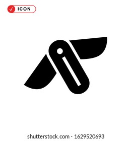 folding knife icon or logo isolated sign symbol vector illustration - high quality black style vector icons
