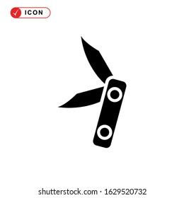 folding knife icon or logo isolated sign symbol vector illustration - high quality black style vector icons
