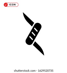 folding knife icon or logo isolated sign symbol vector illustration - high quality black style vector icons
