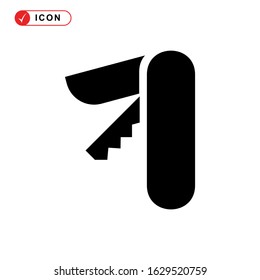 folding knife icon or logo isolated sign symbol vector illustration - high quality black style vector icons

