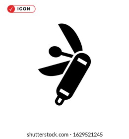 folding knife icon or logo isolated sign symbol vector illustration - high quality black style vector icons
