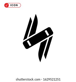 folding knife icon or logo isolated sign symbol vector illustration - high quality black style vector icons
