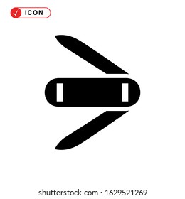folding knife icon or logo isolated sign symbol vector illustration - high quality black style vector icons
