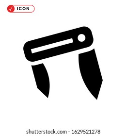 folding knife icon or logo isolated sign symbol vector illustration - high quality black style vector icons
