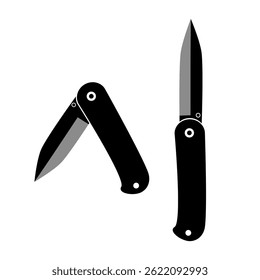 Klappmessersymbol. Taschenmesser-Symbol. Vektorgrafik-Design