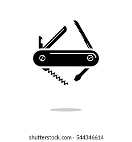 folding knife icon vector