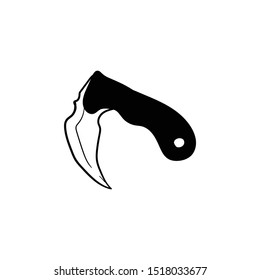 folding knife icon vector hand drawing 